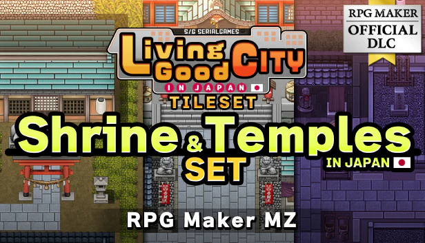 SERIALGAMES Living Good City Tileset - Shrine and Temples SET - RPG Maker MZ