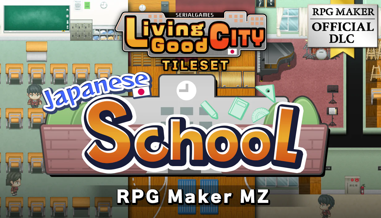 SERIALGAMES LivingGoodCity TILESET Japanese School - RPG Maker MZ