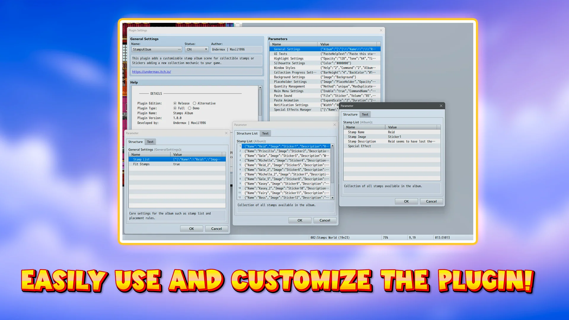 UNDERMAX - STAMPS ALBUM PLUGIN - RPG Maker MZ - Image 6